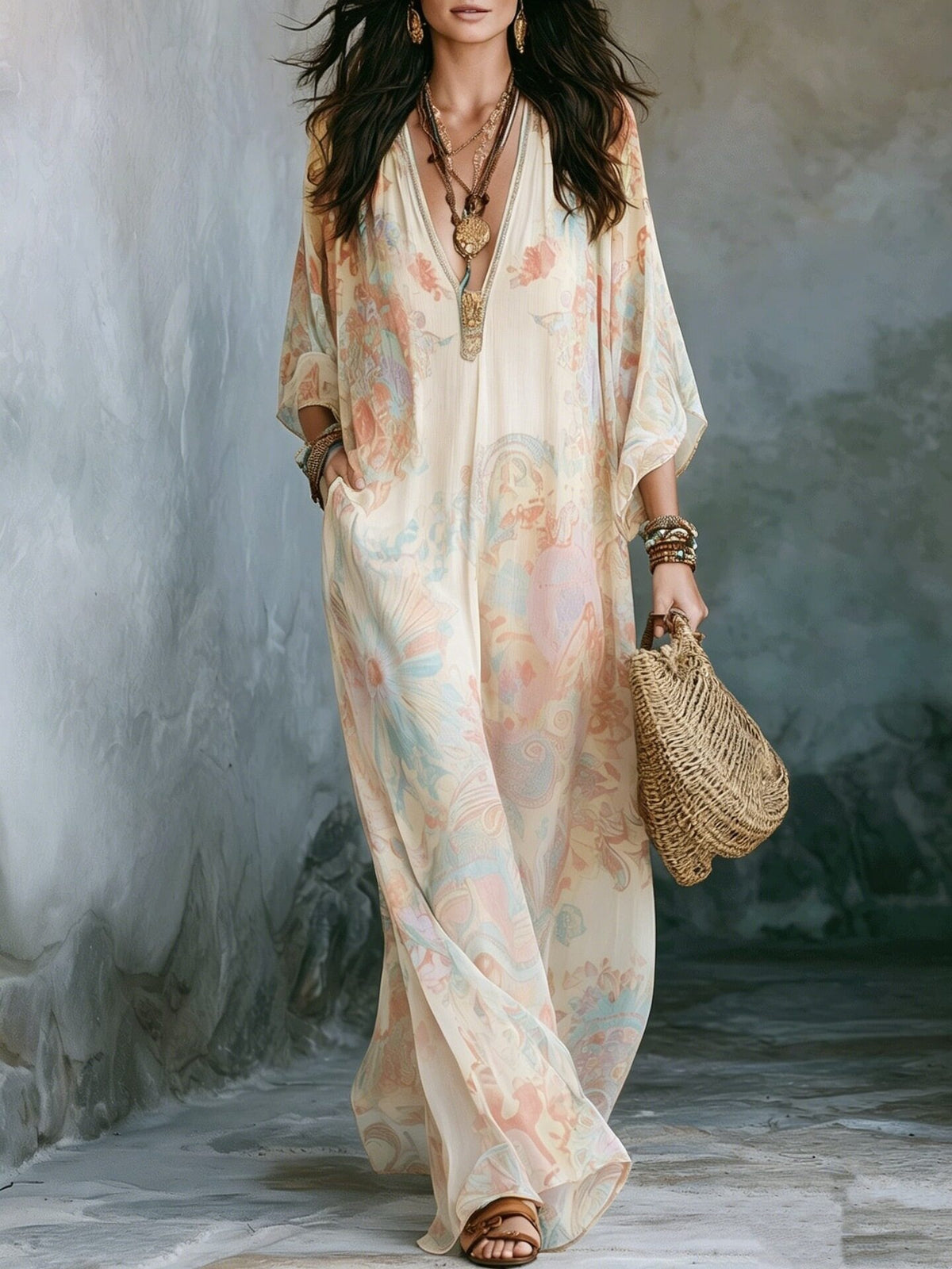 Women's Fresh and Flowy Printed Retro Dress