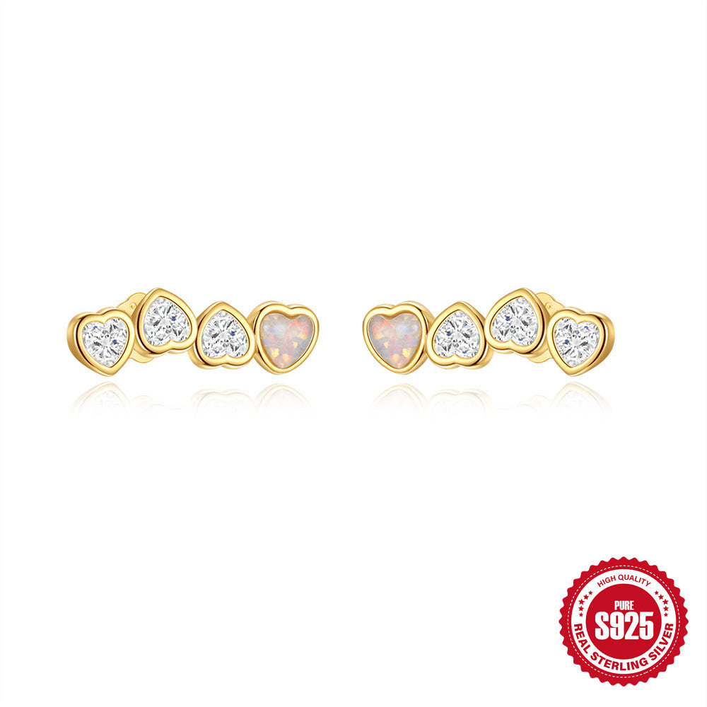 S925 Collier et boucle d'oreille en argent sterling