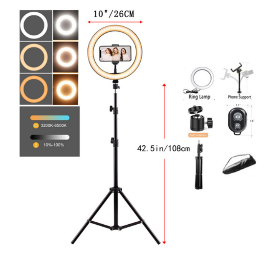 Ring Mobile Phone Stand Tripod Round Fill Light 3 Colors