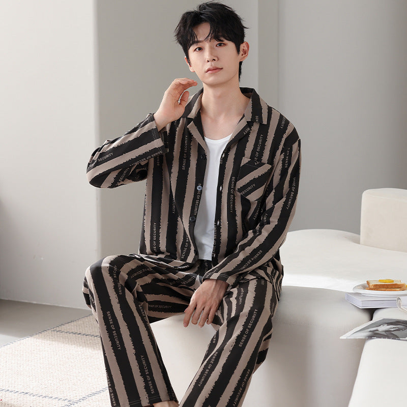 Ensemble de costumes à manches longues en coton pur minimaliste pour hommes