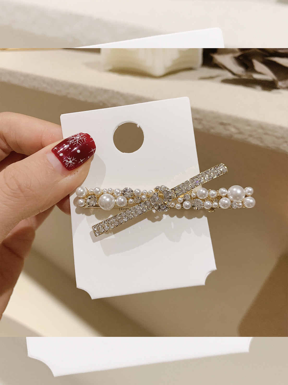 Filles Heart Pearl Diamond Side Clip Hair Accessoires Femme Hairpin