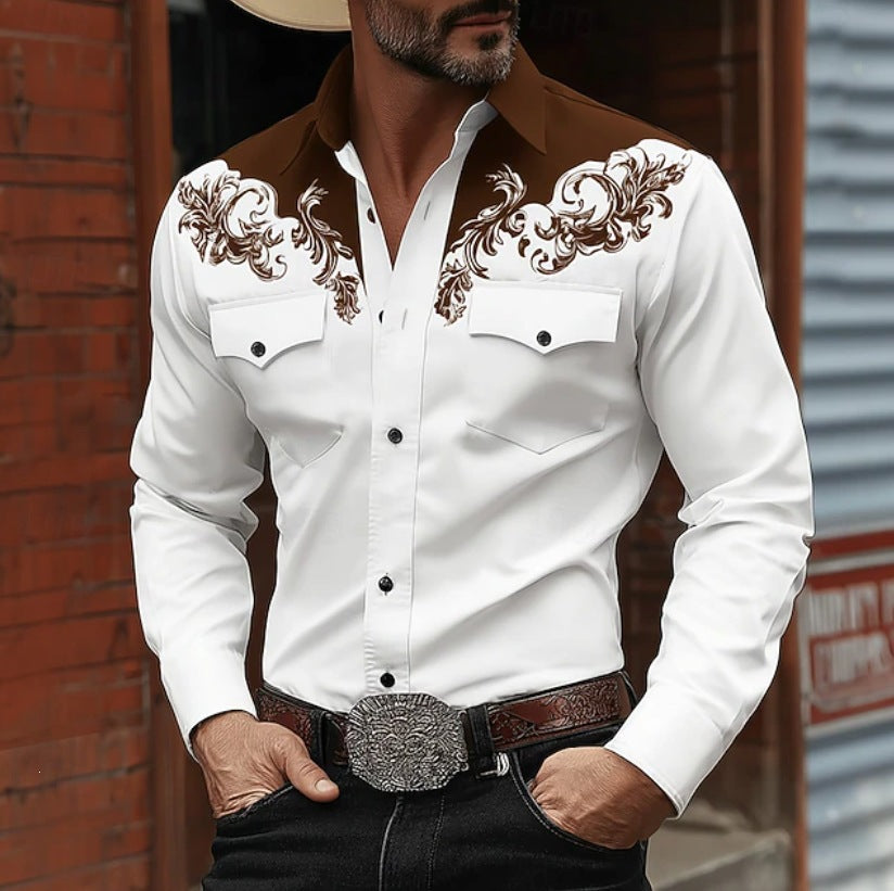 Chemise 3D numérique à manches longues homme