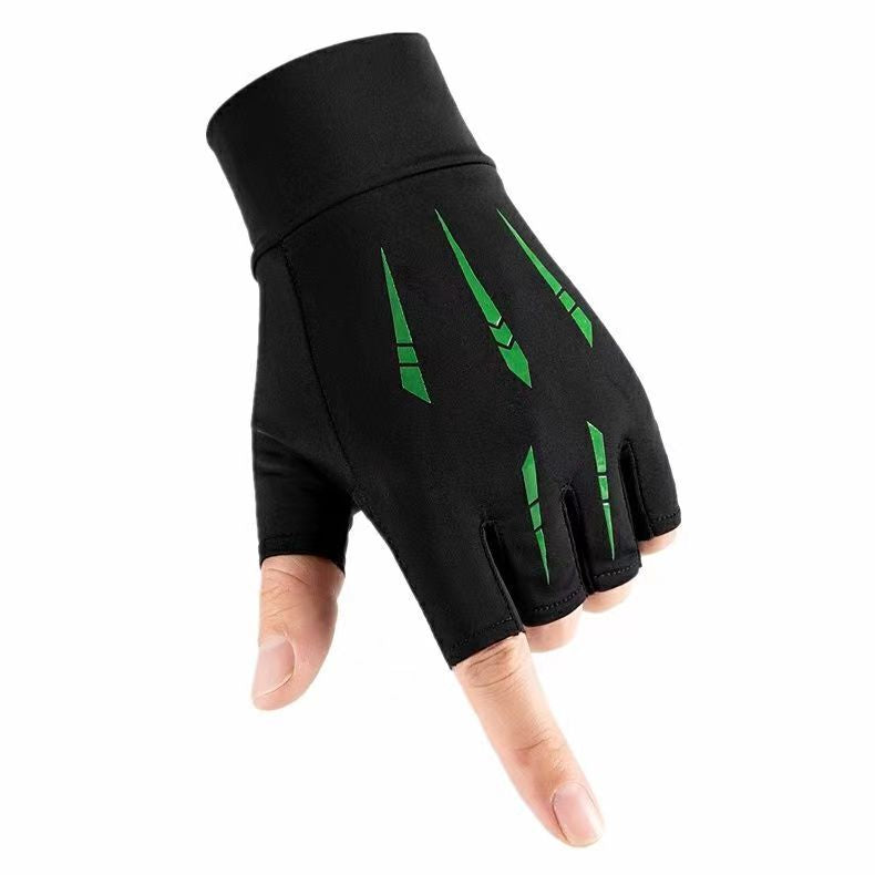 Sports de plein air d'été Gants demi-doigts faits de soie glacée avec une poignée antidérapante