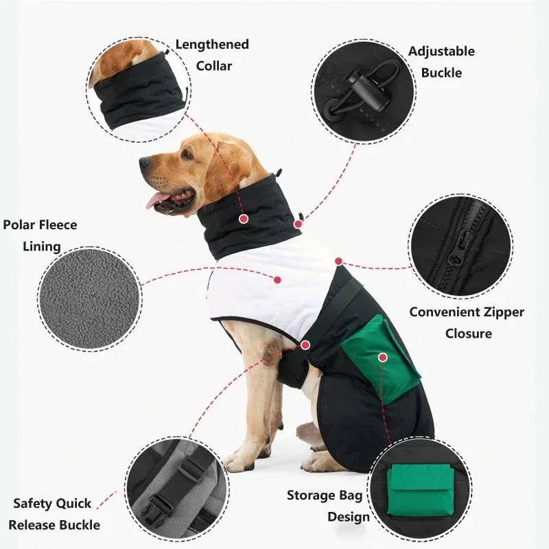 Hiver chaud épais imperméable vêtements de chien chaud pour petit moyen gros chiens chien manteau de chien G