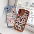 Cartoon Doodle Cas de téléphone animal plein écran