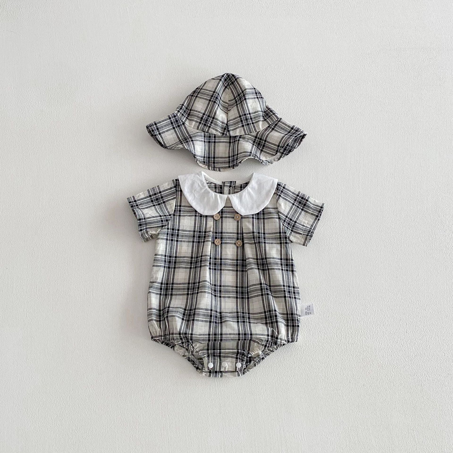 Bébé Onesie Rompeur à manches courtes Crawling costume avec un hood tendance