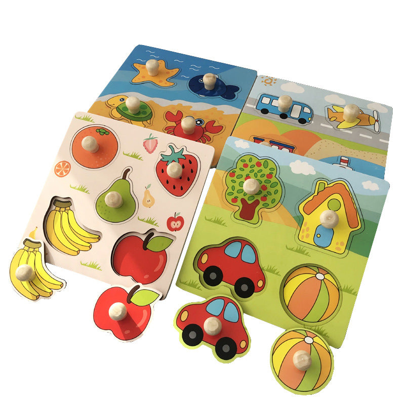Hand Holding Puzzle Board Enfants Montessori éducation précoce Perception Jouet éducatif