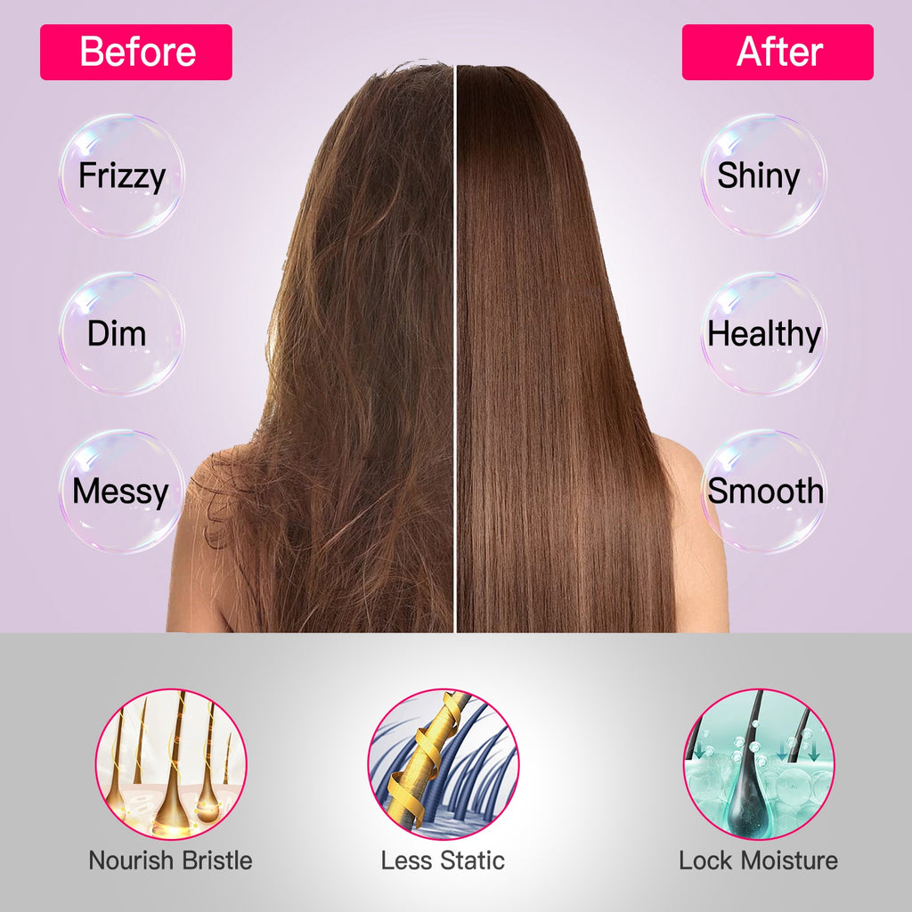 Options Gris-Noir -- 1Pc sans fil Négatif brosse de lisseur de cheveux Ion rechargeable Mini