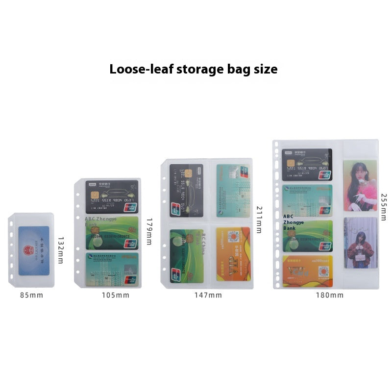 Sac transparent en PVC A5 A6 Sac à fermeture à glissière amovible Sac à fermeture à glissière amovible