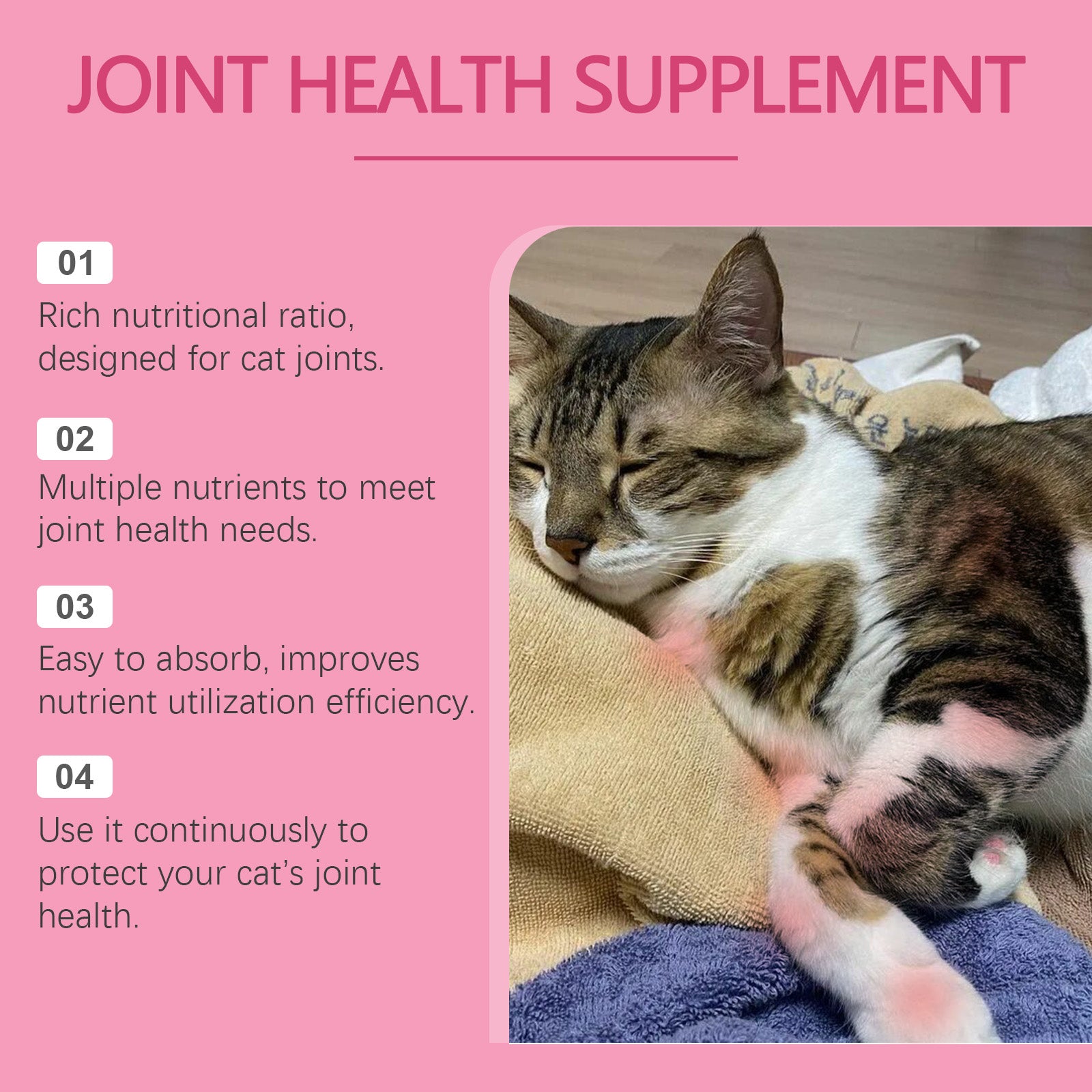 Comprimés conjoints de soutien sanitaire pour chats