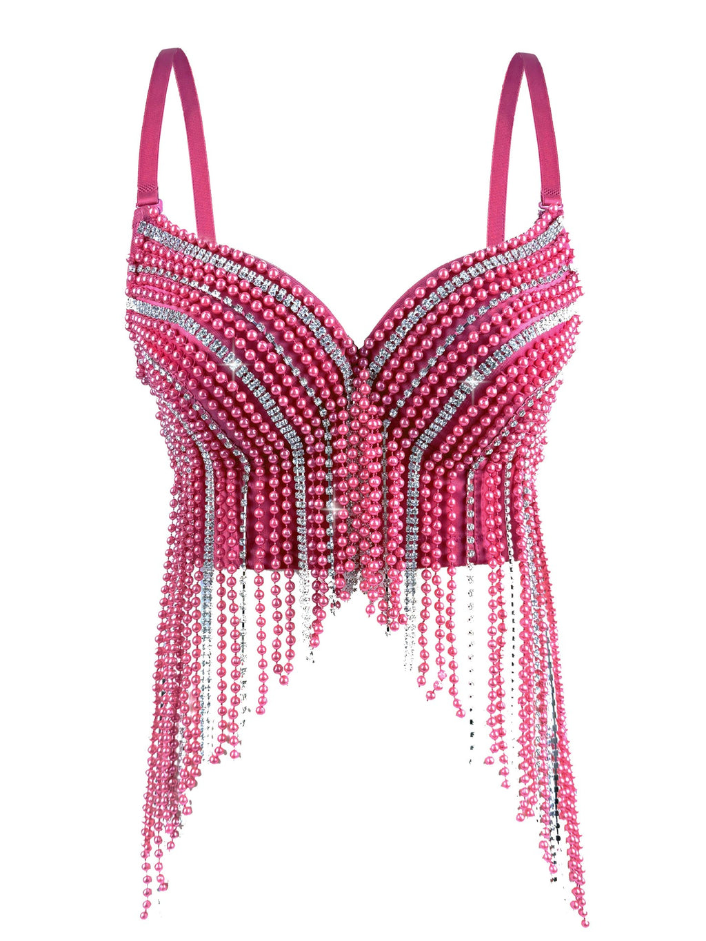 Pearl Diamond Chain Tassel Suspender Top Européen et américain d'été Sexy Pure Desire Out