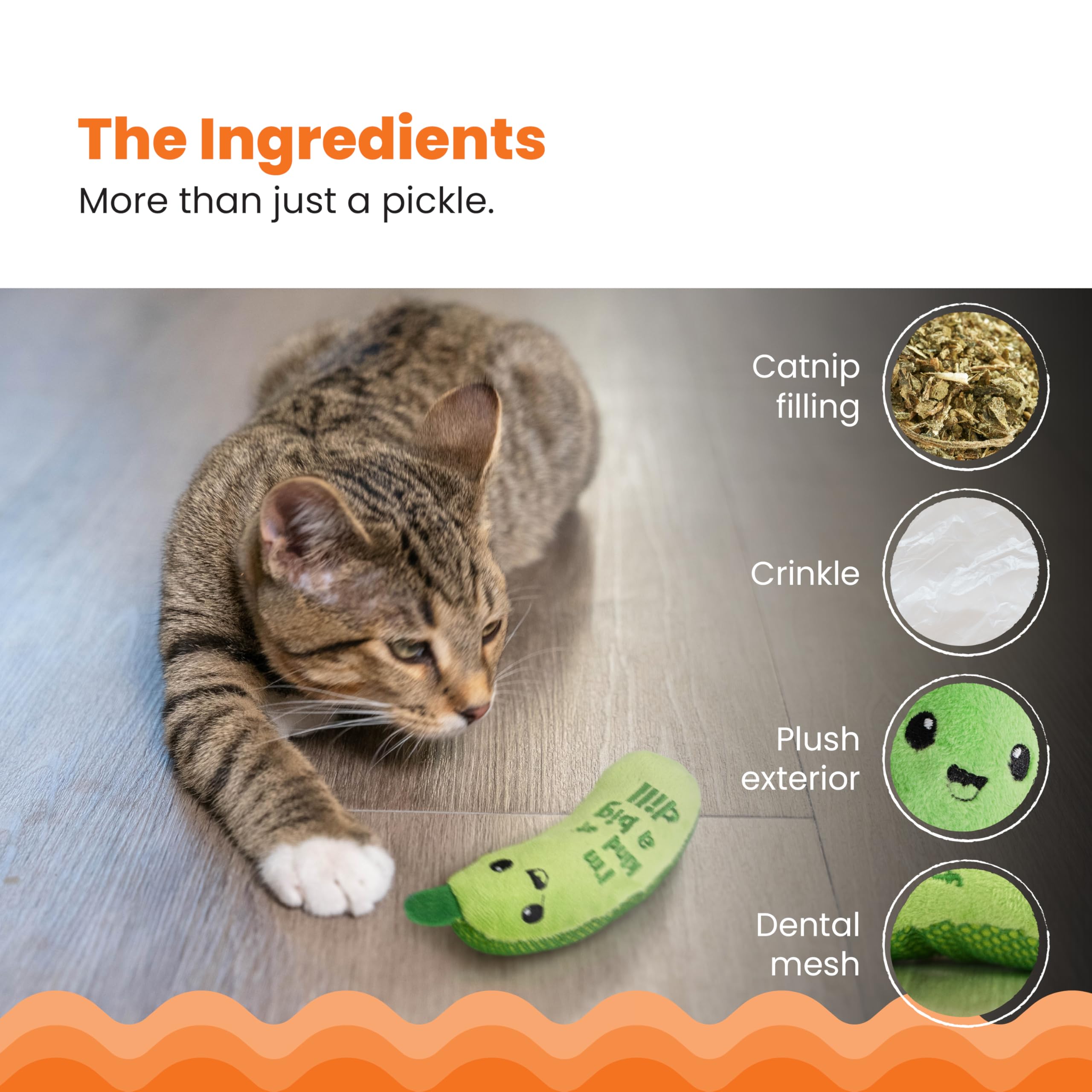 Jouet de chat de kicker de cornichon - Jouet de friandises en peluche Et mesh dentaire
