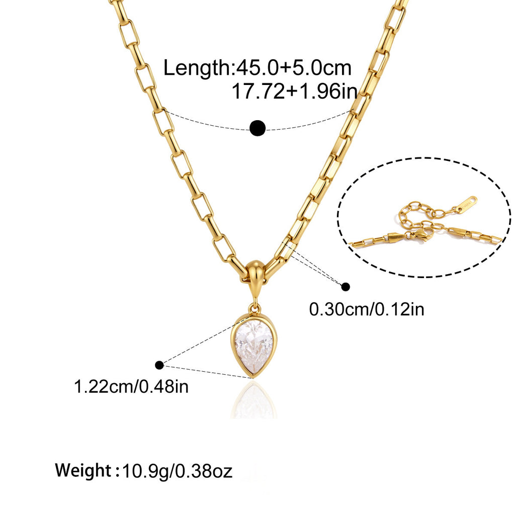 Zircon Collier en acier titane Et résistant à la Fade