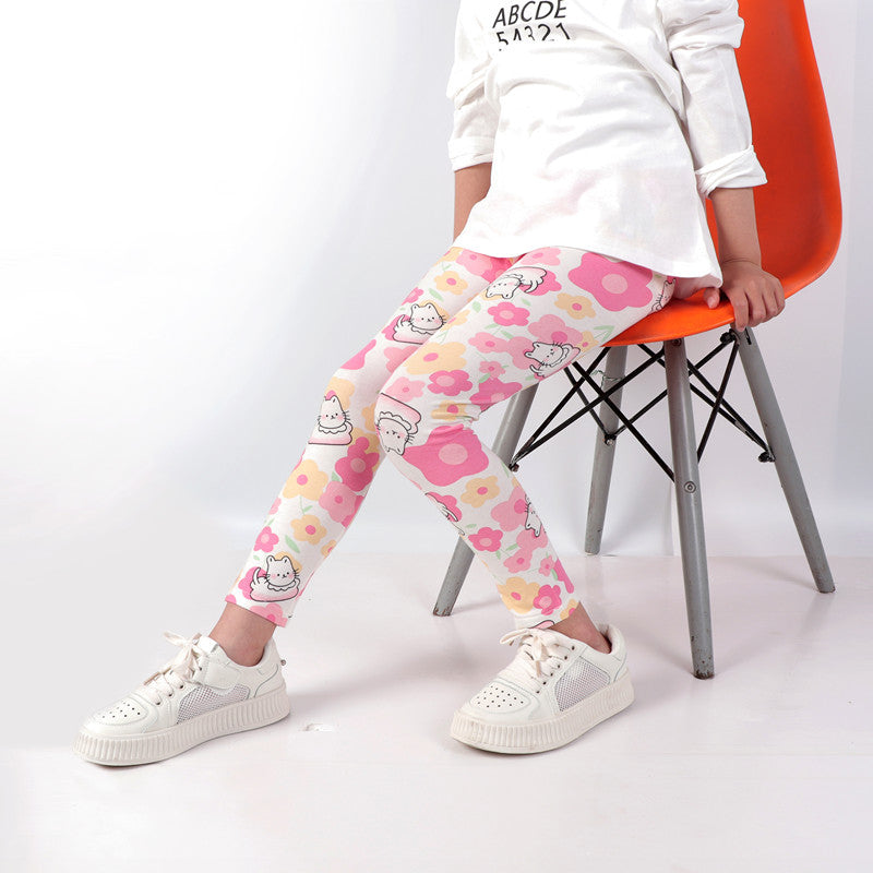 Leggings Modal Cropped Pantalons Outer Wear Girls' Stretch Tights Classique