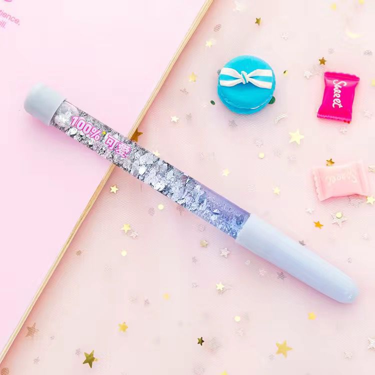 Shiny Black Glitter Quicksand Neutral Water Pen