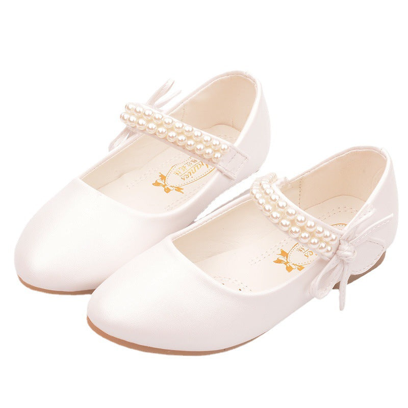 Chaussures de photographie en cuir plat pour filles
