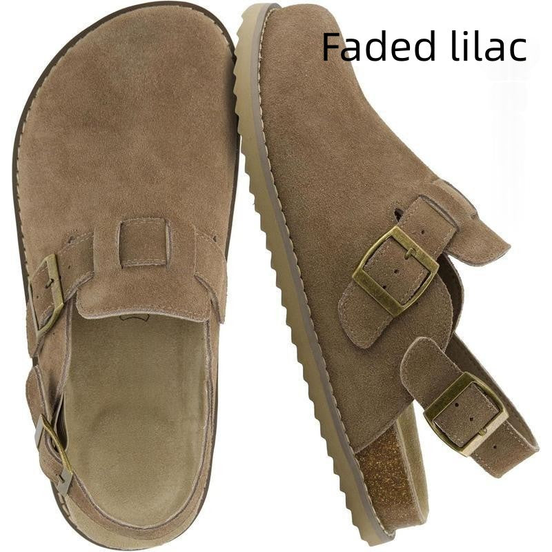 Femmes Suede Buckle Mules Chaussures