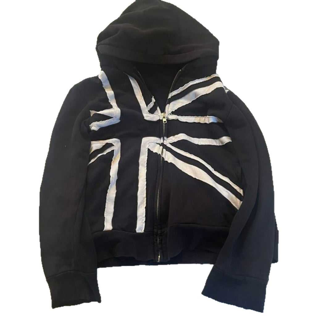 Pull à manches longues Zip-up Imprimé Hoodie Punk Dark Streetwear Hip-hop Style
