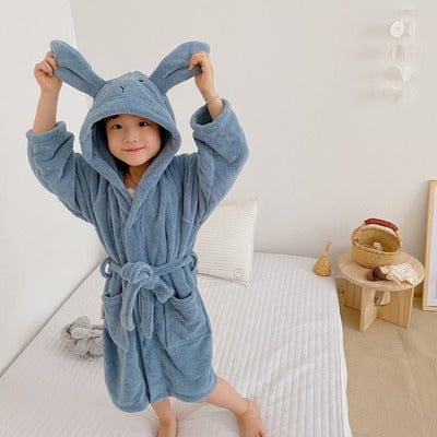 Serviette de bain à capuche de lapin
