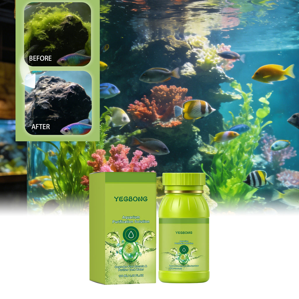 Yegbong Aquarium Purifiant réservoir de poisson liquide Nettoyage et amélioration de la qualité de l'eau Solutio