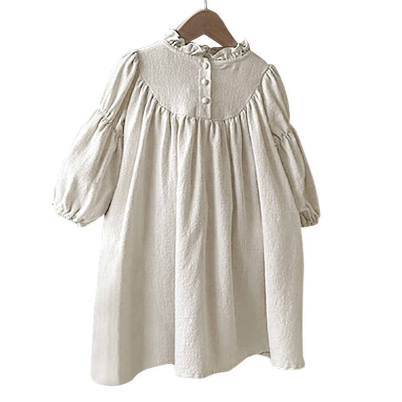 Robe d'impression florale rétro pour petites filles