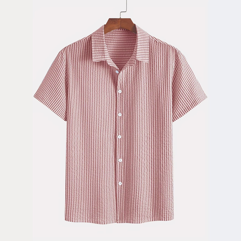 Chemise retro à manches courtes pour hommes