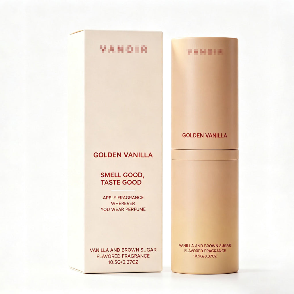 Diffuseur de roseau parfumé à la vanille dorée dans une hue crème brune enrichie d'une exterieure végétale