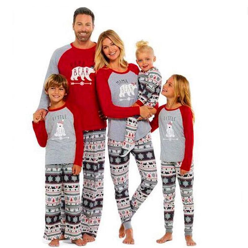 Famille Red Cartoon Coton Costume Parent-enfant