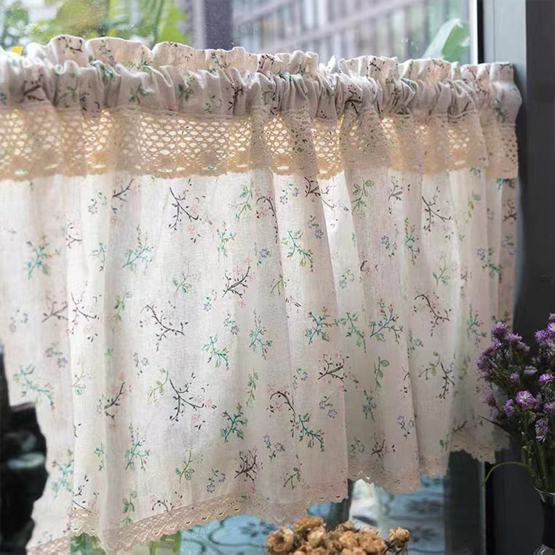 Small floral American pastoral style curtain