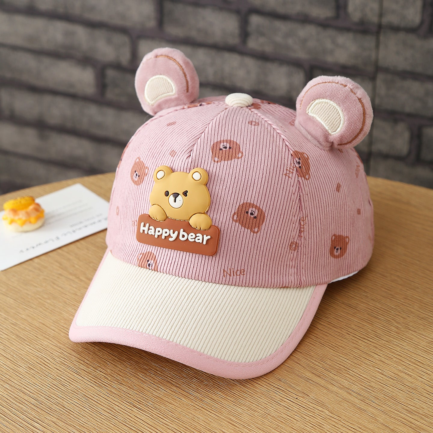 Garçons et filles d'automne Patchwork Oreilles d'ours 3D Tête d'ours pleine impression Cap de baseball bébé - Perfec