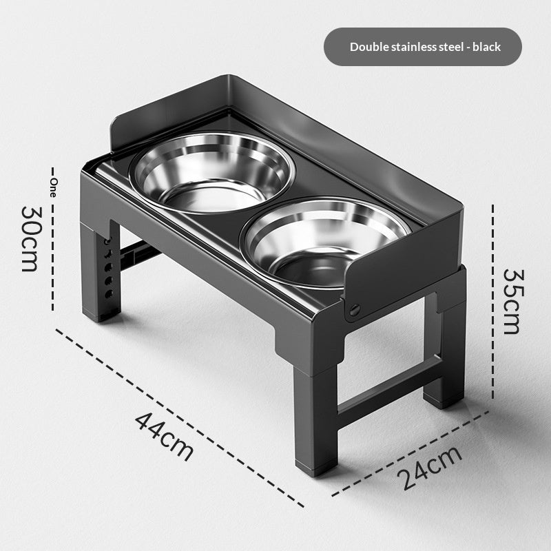 Bol en acier inoxydable grand chien réglable élevé