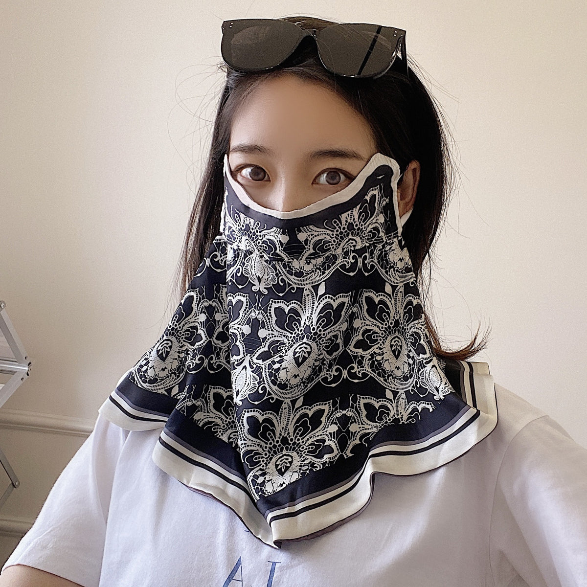 Masque d'écran solaire d'été imprimé pour femmes