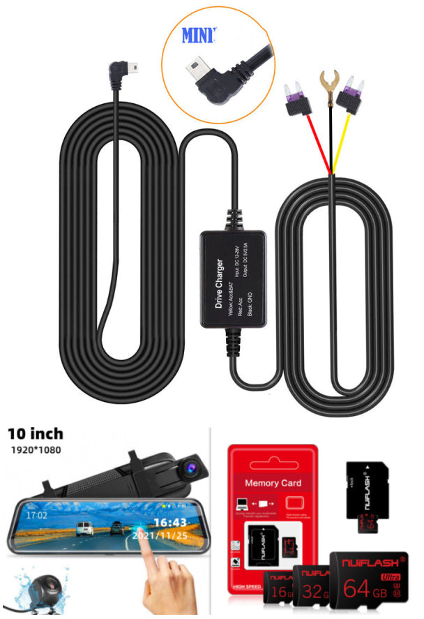 Double enregistrement avant et arrière Vue arrière Miroir Dash Cam