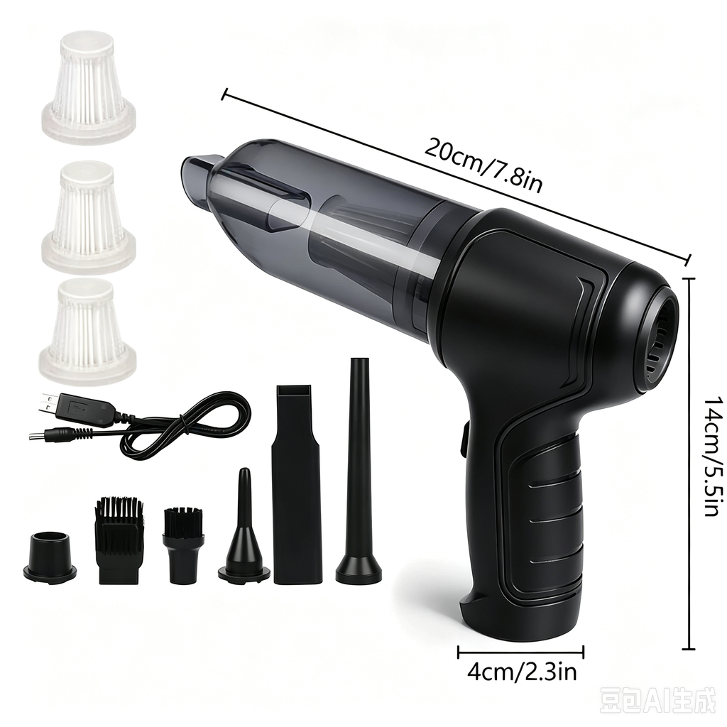 Powerful Car Aspirateur Nettoyant humide sans fil sec Nettoyage à main à forte aspiration