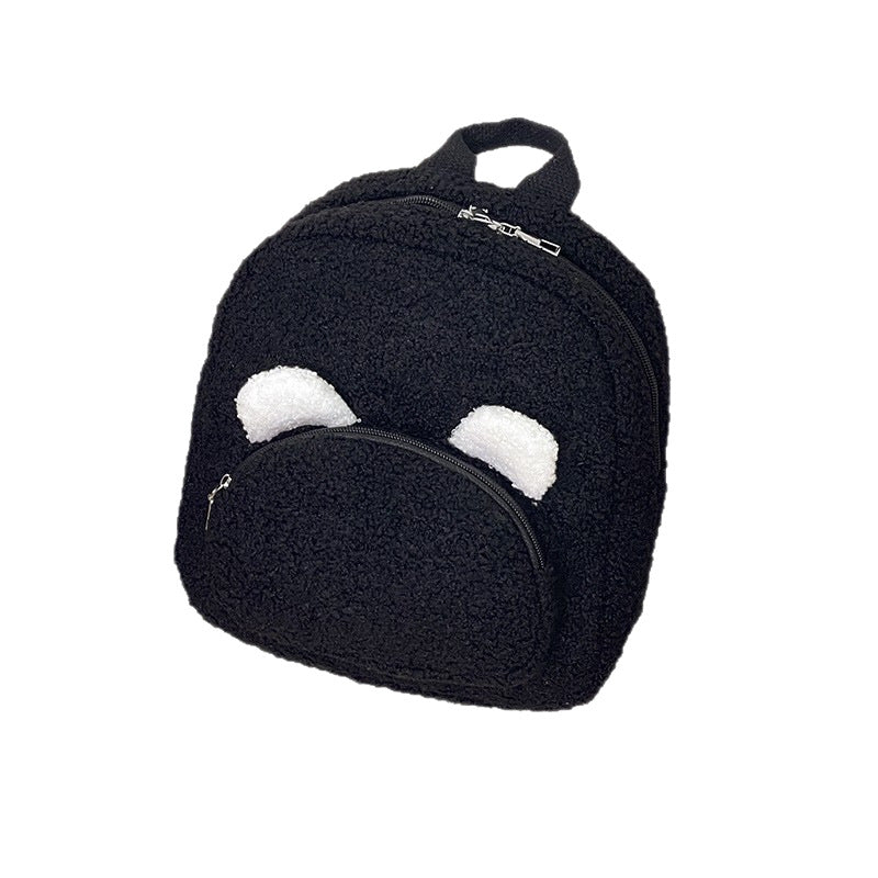 Sac à dos léger en peluche en forme de cœur
