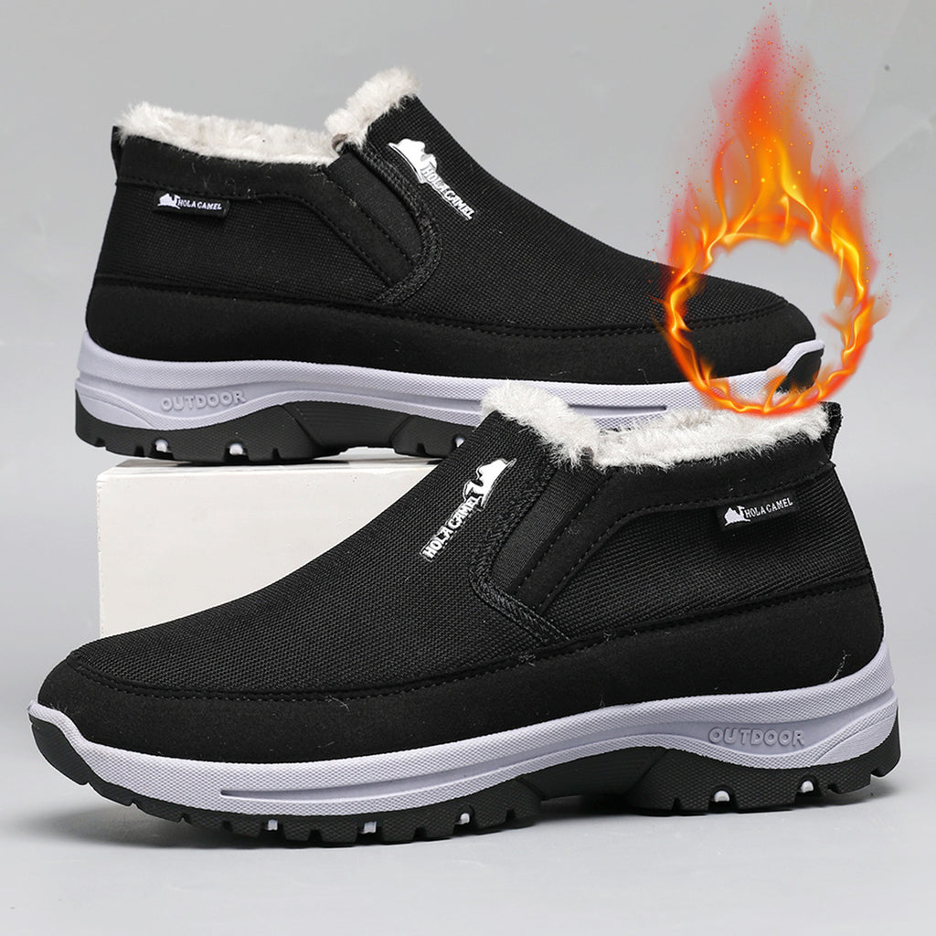 Hommes Bottes de neige avec des semelles anti-dérapantes Fleece Lined épais et chaud chaussures de coton