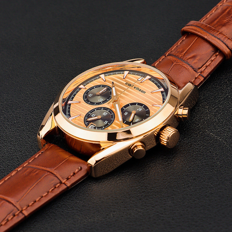 Montre à quartz lumineux étanche pour hommes