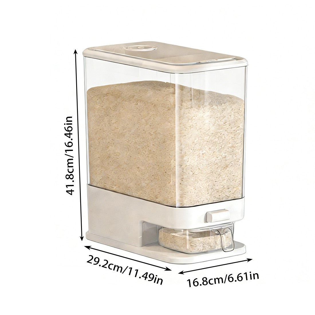 5&10KG Distributeur de riz Conteneur Distributeur de céréales Boîte de stockage de céréales sèches