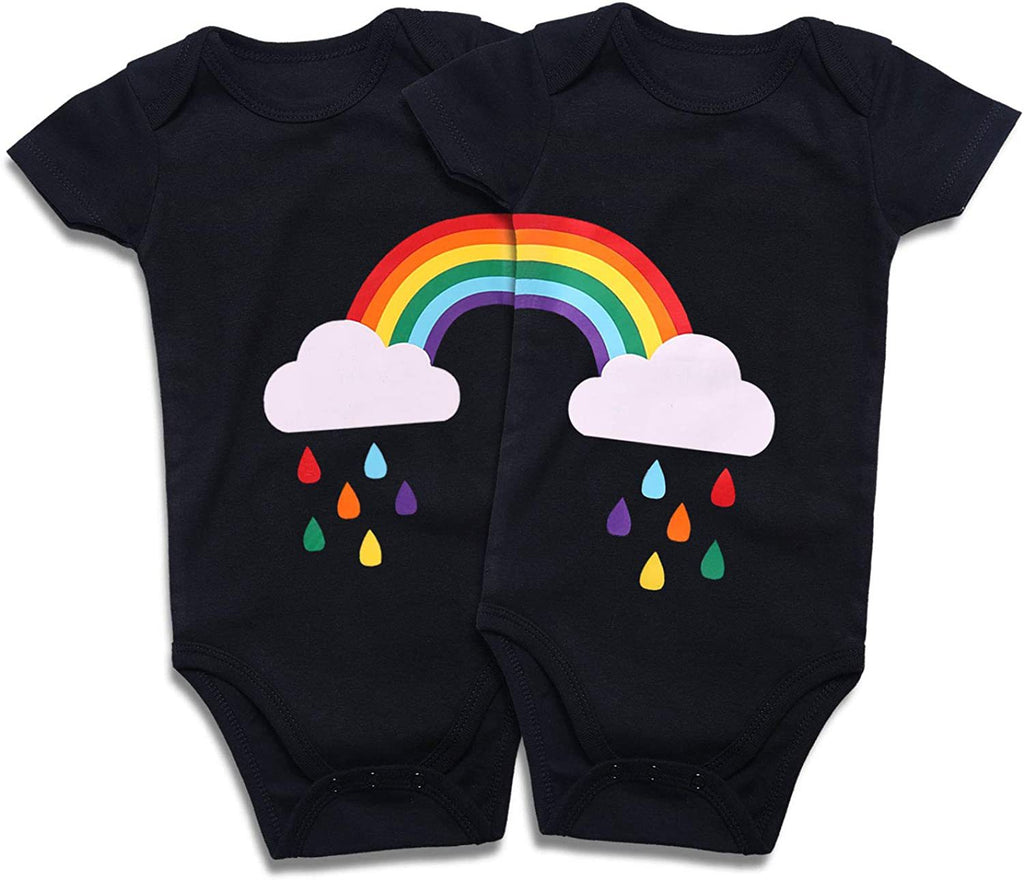 Cotton Baby Onesies 2-Pack - Bodysuit à manches courtes pour jumeaux nouveau-nés - Clothin pour bébé doux