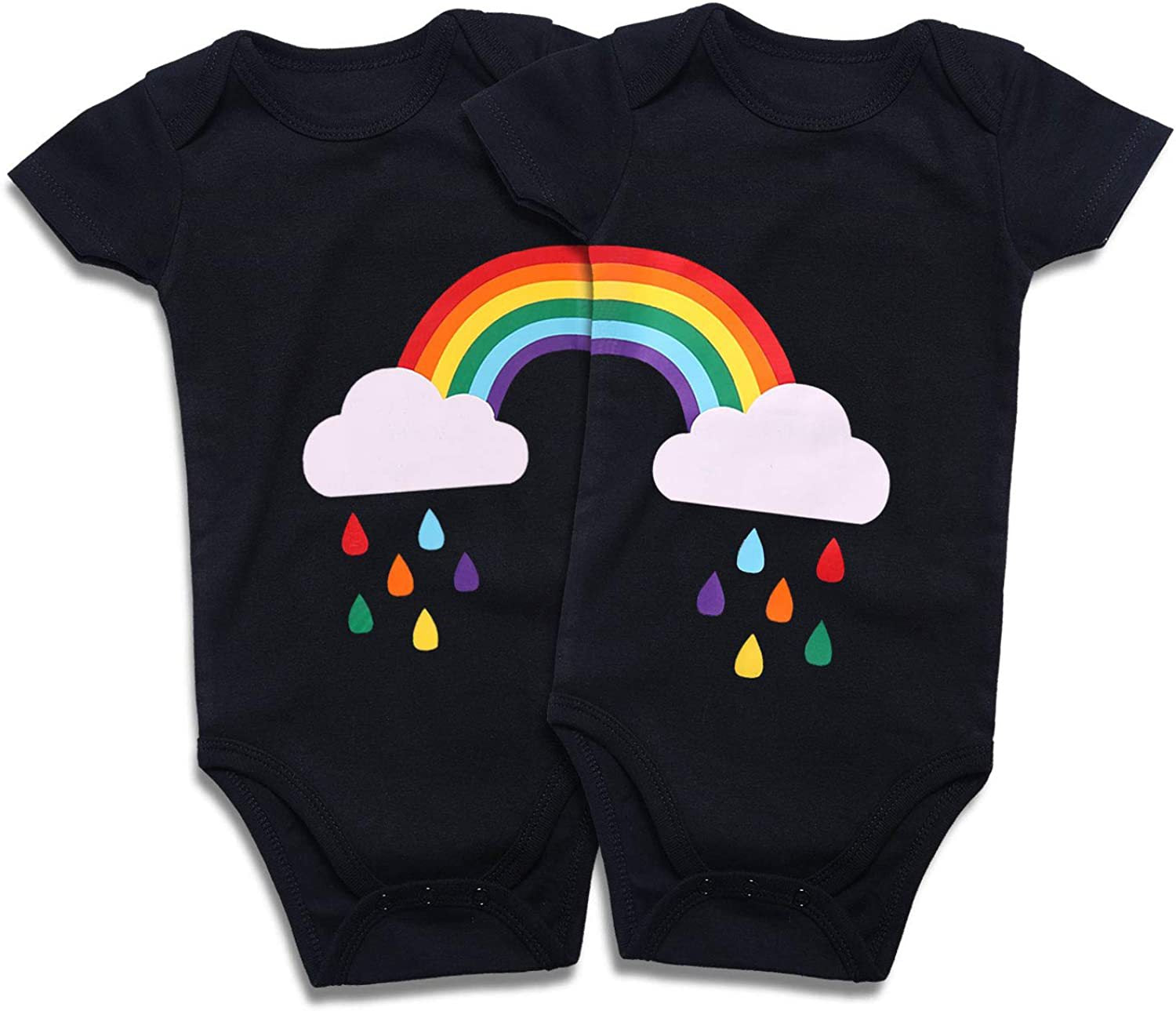 Cotton Baby Onesies 2-Pack - Bodysuit à manches courtes pour jumeaux nouveau-nés - Clothin pour bébé doux