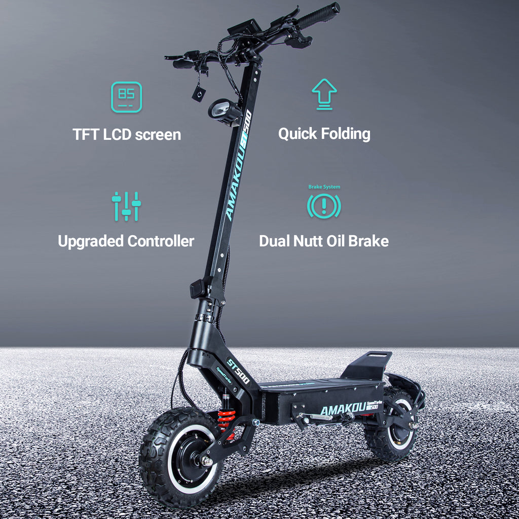 X7 alliage d'aluminium noir 80-100kmph 4500W double moteur scooter électrique