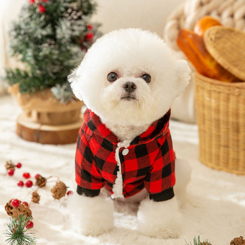 Manteau à capuche en coton à capuche classique pour chien de compagnie