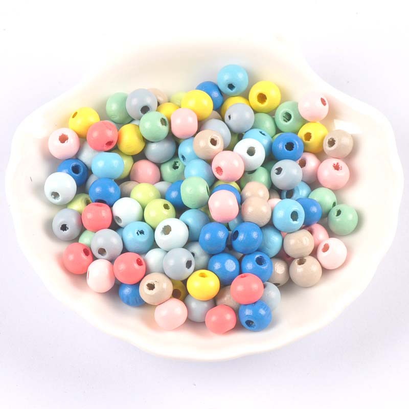 Accessoires de couleur de perles en bois