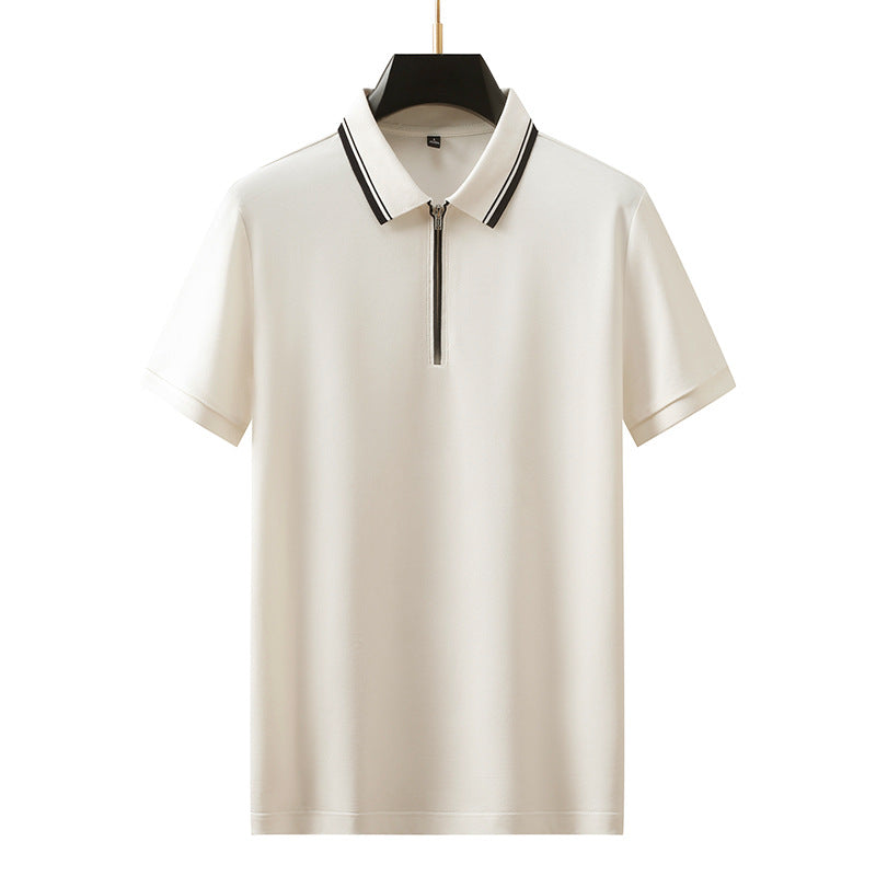 Polo manches courtes homme avec un col tournant