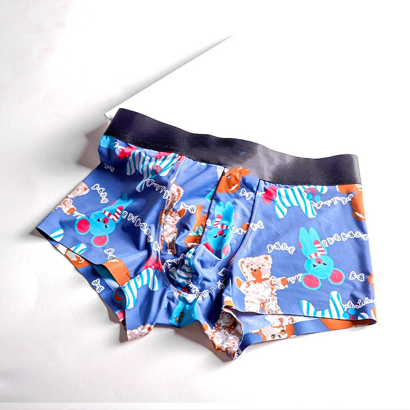 Summer Mid-waist Cartoon Imprimé Pantalons mignons respirants Boxer homme