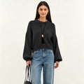 Women's Crew Neck Rolled Sweaters