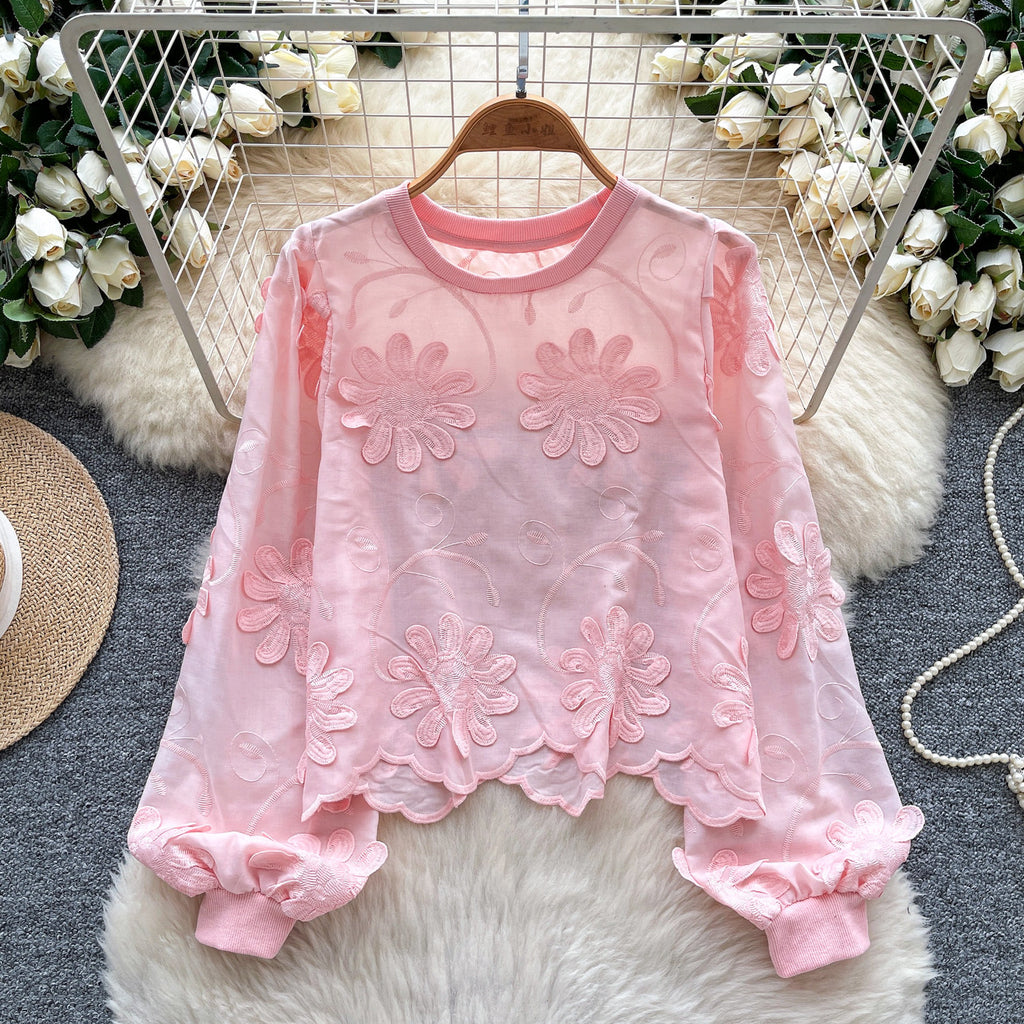 Retro Court style Puffed-sleeve Elegant Top