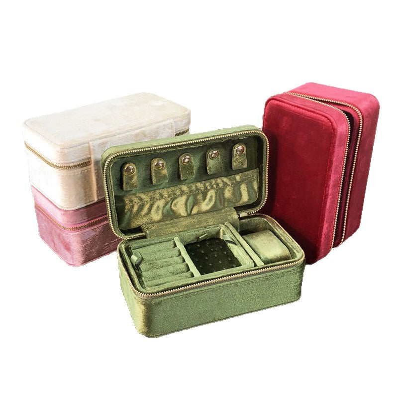 Boîte à bijoux Velvet à deux étages avec compartiments