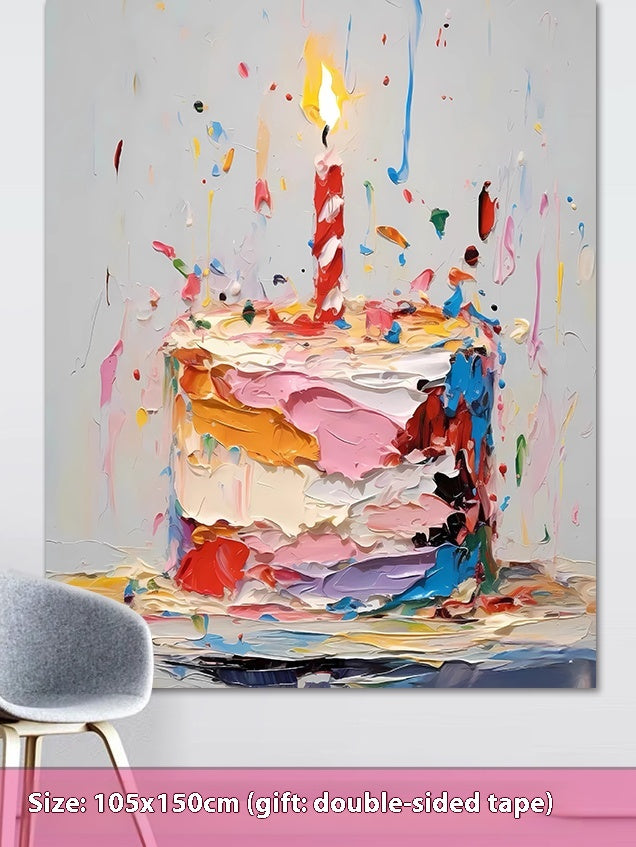 Fête d'anniversaire disposition Cake vêtements de suspension enfants fond mur