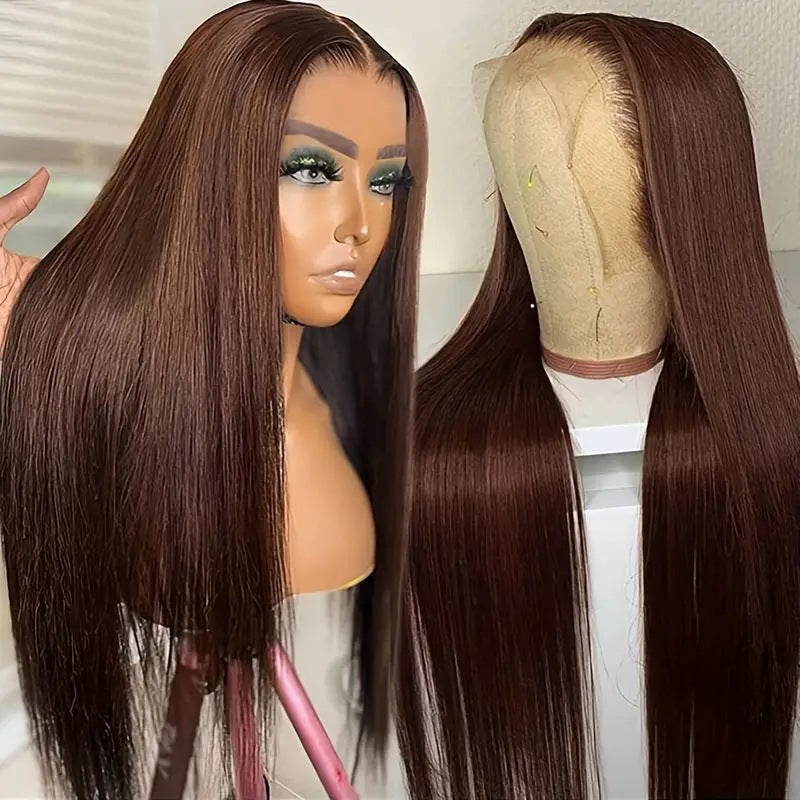 European and American Fashion Brown Long Straight Hair
